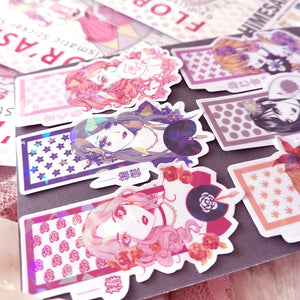 Set of 6 mini Flor'Asia stickers