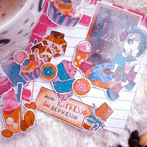 Yuna's Coffee Break - Set of 15 stickers
