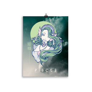 Pisces zodiac sign matte poster