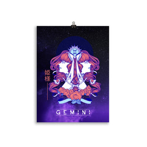 Poster mat signe astrologique gémeaux