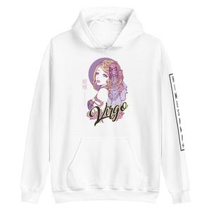 Hoodie blanc signe astrologique vierge