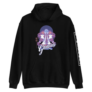 Hoodie noir signe astrologique gémeaux