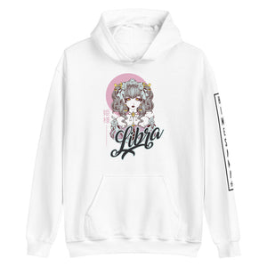 Hoodie blanc signe astrologique balance