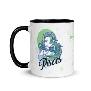Colored mug zodiac sign pisces
