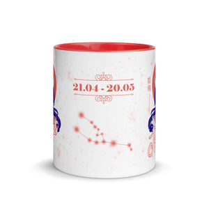 Colored mug zodiac sign taurus