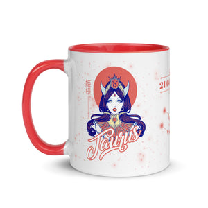 Colored mug zodiac sign taurus